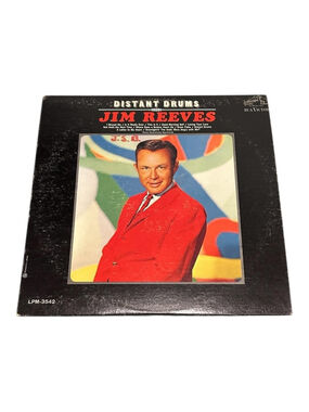 Vintage Jim Reeves Vinyl LP Distant Drums 1966 RCA Victor Country Black Canada